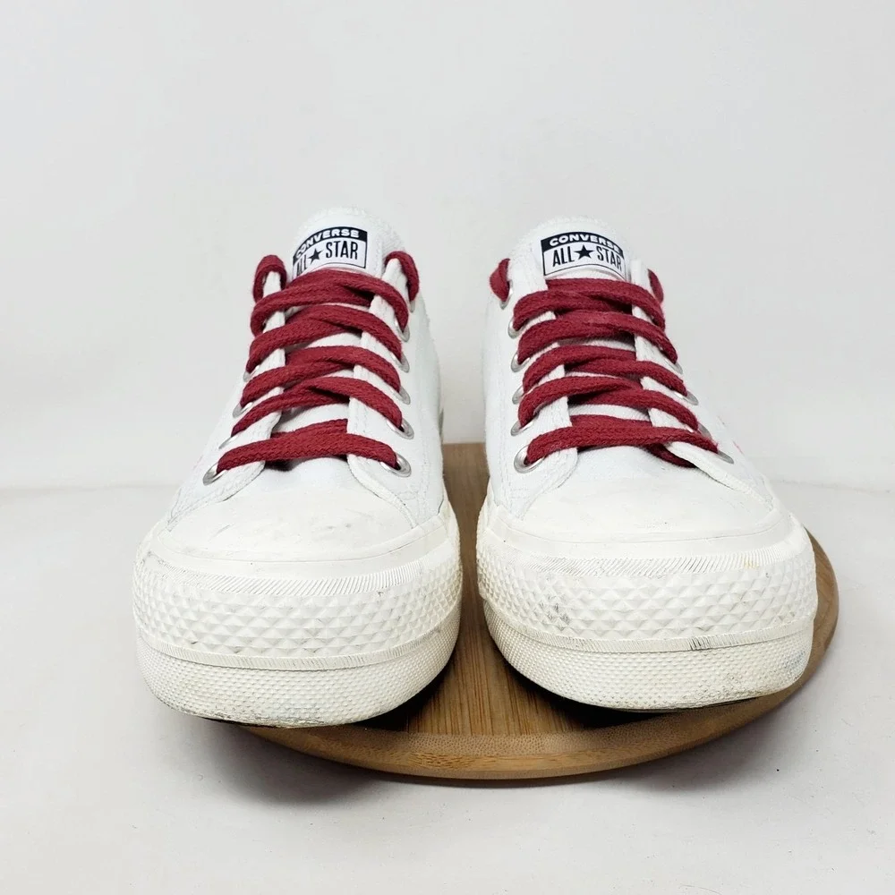 Converse All Star Lift Platform‎ Shoes Womens 8 White Summer Embroidered Sneaker